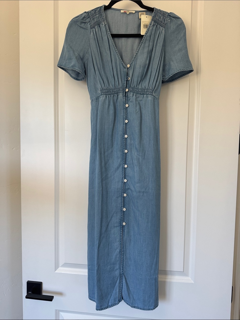 Levi's Light Blue Button-Front Midi Dress